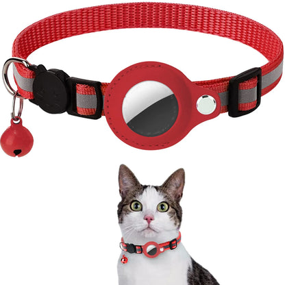 Collier pour Chat avec Étui Traceur Compatible AirTag — Réfléchissant, Ajustable & Sécurisé