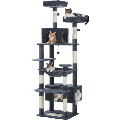 Arbre à chat multi-niveaux  Sisal naturel, hamac et condos | Plusieurs tailles