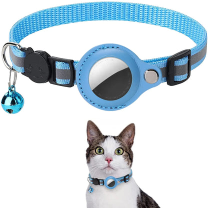 Collier pour Chat avec Étui Traceur Compatible AirTag — Réfléchissant, Ajustable & Sécurisé