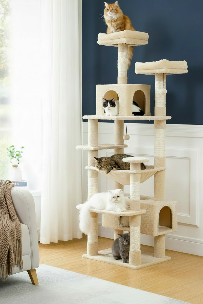 Arbre à chats KB'Pets avec logo
